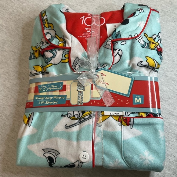 Disney Other - DISNEY 1OO RETRO REIMAGINED WOMEN’S 2 PC PAJAMAS SET SIZE: MEDIUM COLOR:BLUE,RED